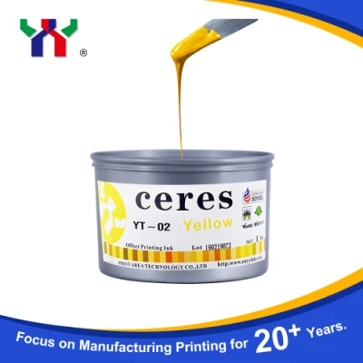 Ceres Yt-02, umweltfreundliche Hochglanz-Blattoffsetdruckfarbe für Papier/Gute Qualität, Sojabohne, Produkt mit feiner Verarbeitung/Natur, Farbe Gelb