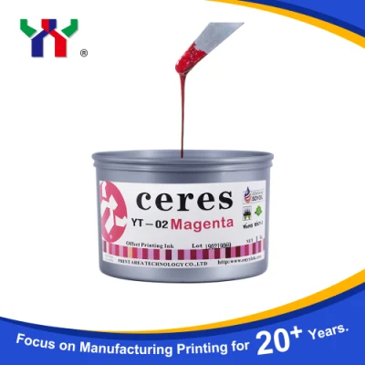 Ceres Yt-02, umweltfreundliche Hochglanz-Bogenoffsetdruckfarbe für Papier/Gute Qualität, Sojabohne, Produkt mit feiner Verarbeitung/Natur, Farbe Magenta